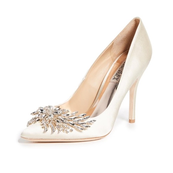 Badgley Mischka Shoes - Badgley Mischka Marcela Embellished Heels 9.5 Satin